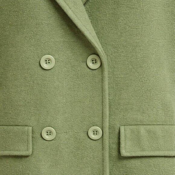 Vintage Boiled Wool Long Coat w/ Alpha Kappa Alpha Emblem | 1960s–80s - Picture 7 of 12